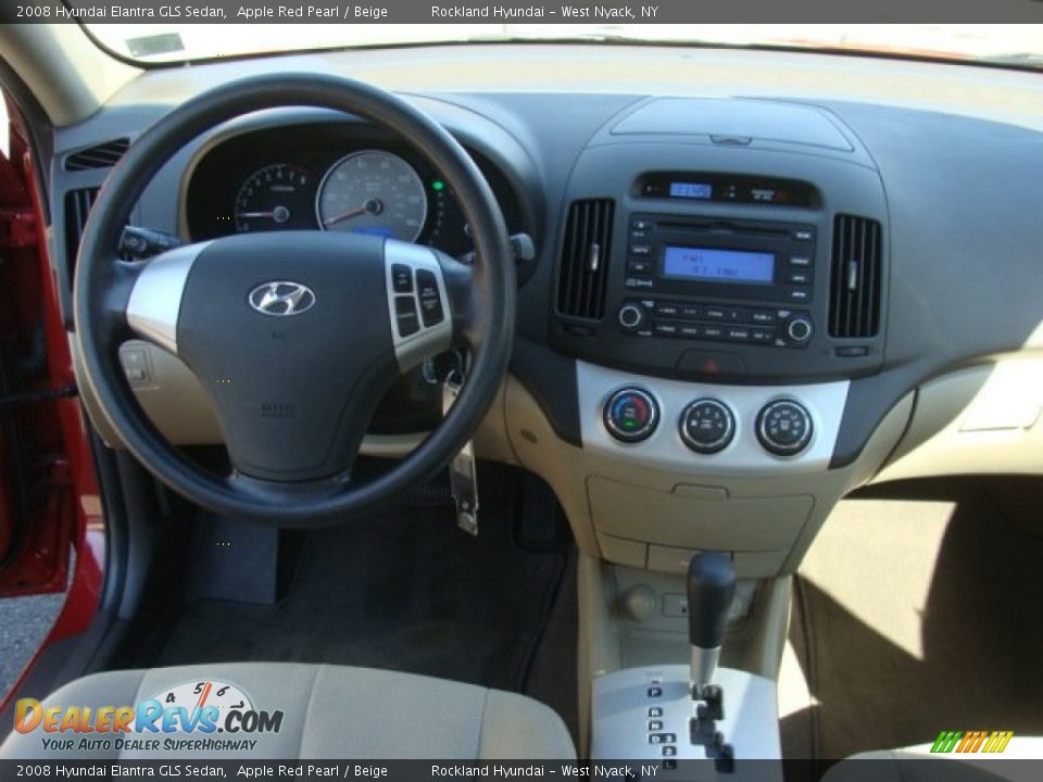 2008 Hyundai Elantra GLS Sedan Apple Red Pearl / Beige Photo #11
