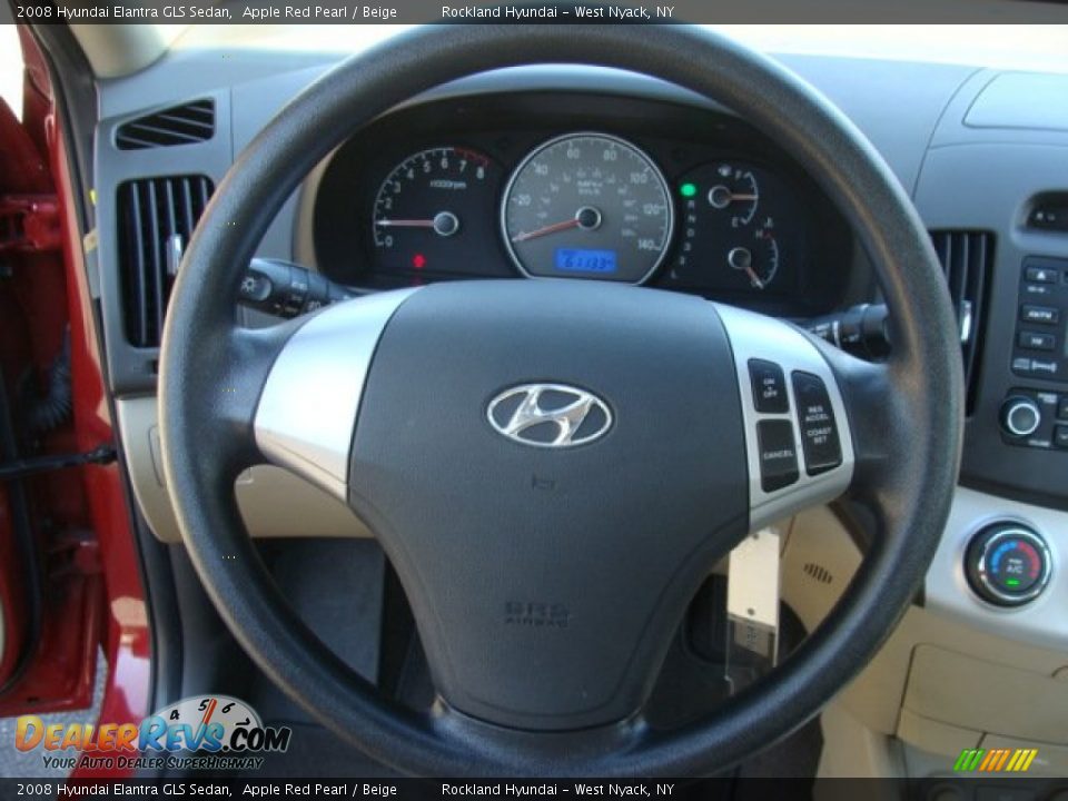 2008 Hyundai Elantra GLS Sedan Apple Red Pearl / Beige Photo #13