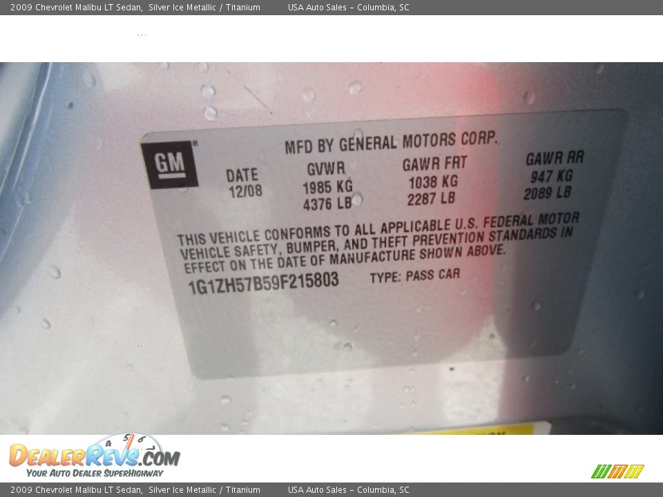 2009 Chevrolet Malibu LT Sedan Silver Ice Metallic / Titanium Photo #16
