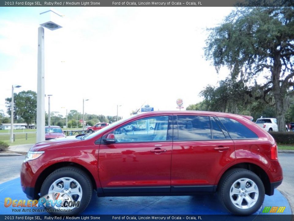 2013 Ford Edge SEL Ruby Red / Medium Light Stone Photo #2