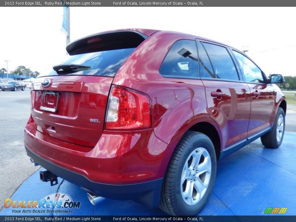2013 Ford Edge SEL Ruby Red / Medium Light Stone Photo #3