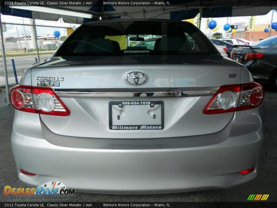2011 Toyota Corolla LE Classic Silver Metallic / Ash Photo #5