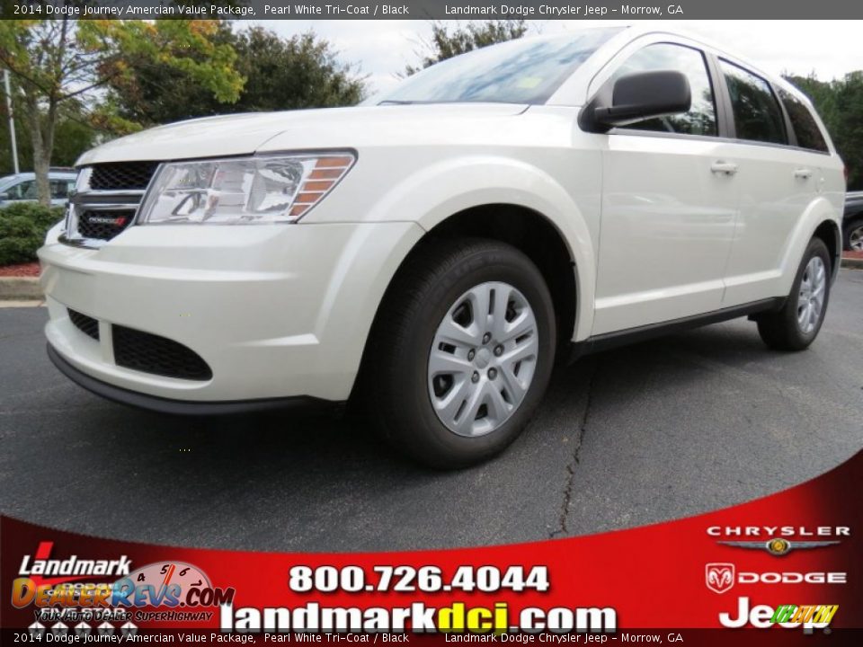 2014 Dodge Journey Amercian Value Package Pearl White Tri-Coat / Black Photo #1
