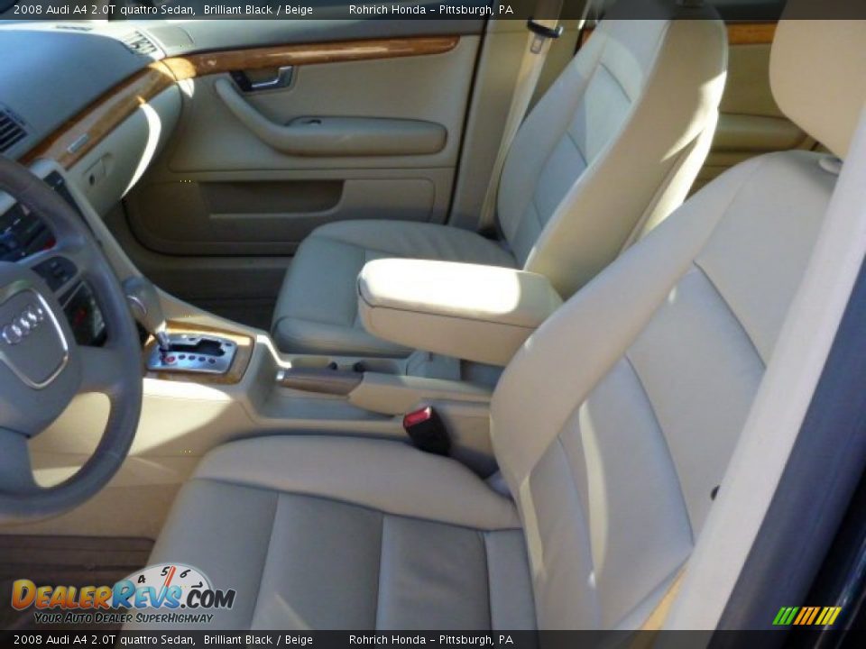 2008 Audi A4 2.0T quattro Sedan Brilliant Black / Beige Photo #4