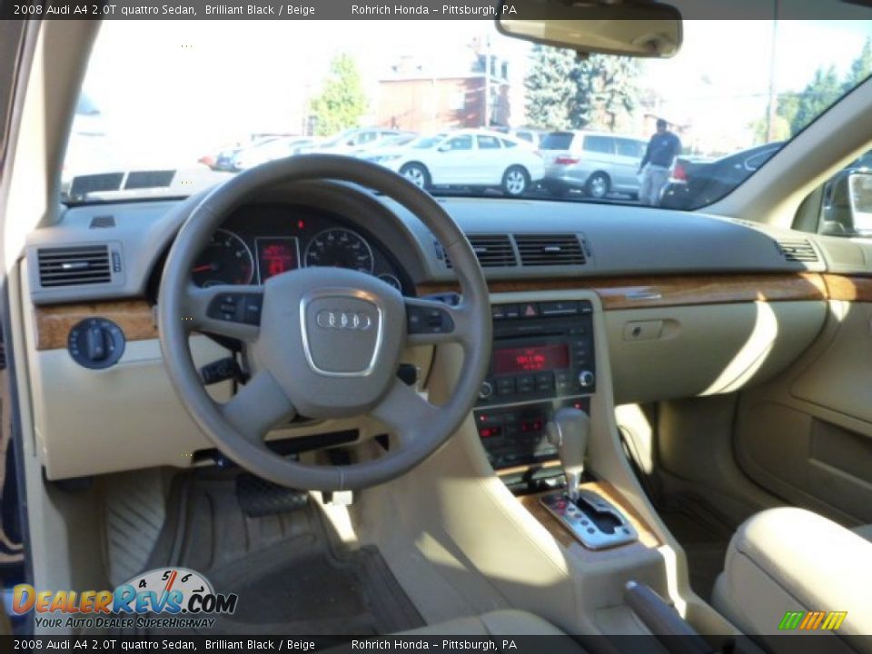 2008 Audi A4 2.0T quattro Sedan Brilliant Black / Beige Photo #6