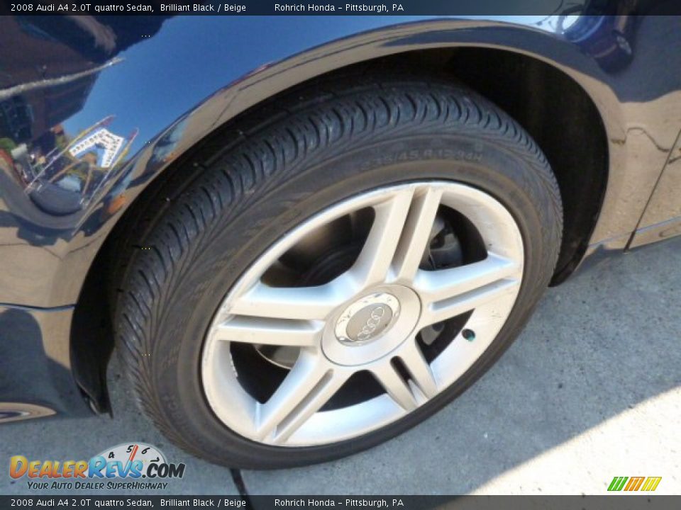 2008 Audi A4 2.0T quattro Sedan Brilliant Black / Beige Photo #8