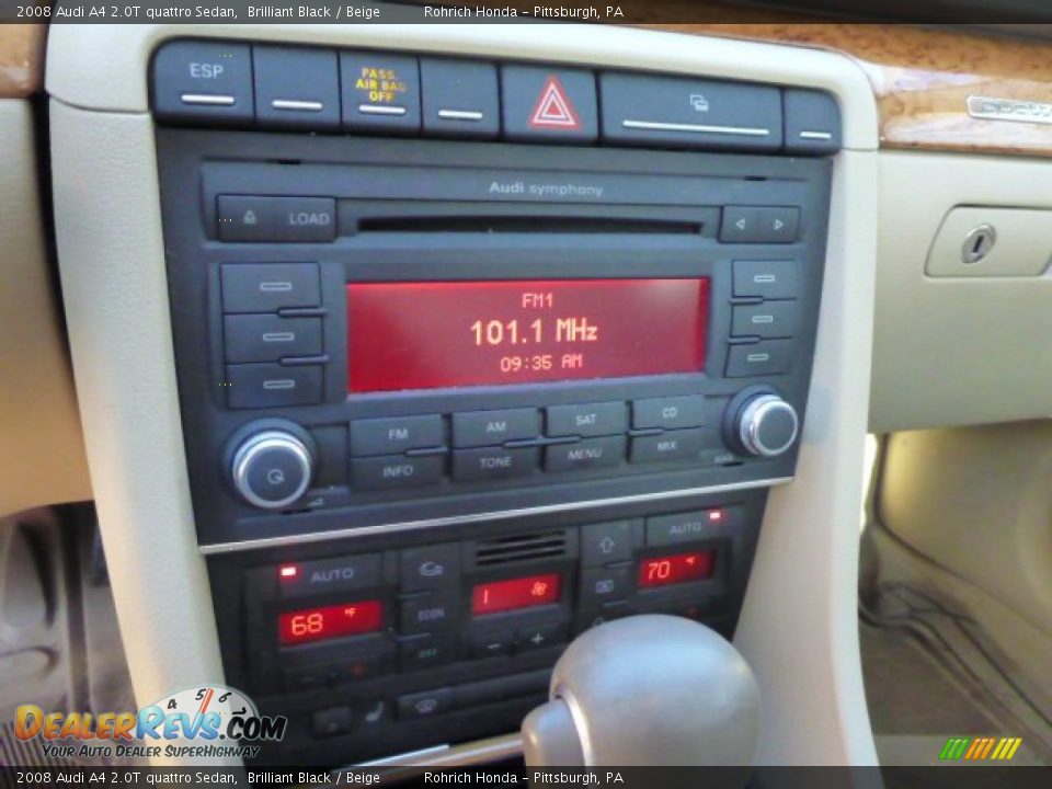 2008 Audi A4 2.0T quattro Sedan Brilliant Black / Beige Photo #10
