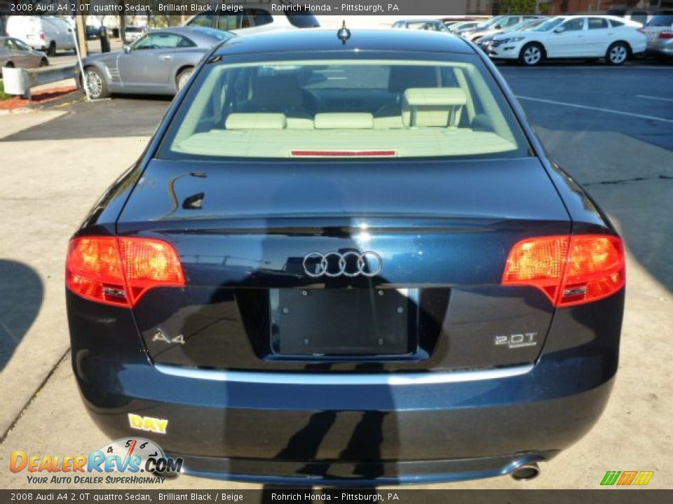 2008 Audi A4 2.0T quattro Sedan Brilliant Black / Beige Photo #17