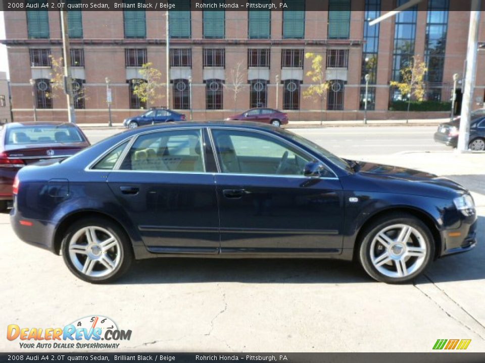 2008 Audi A4 2.0T quattro Sedan Brilliant Black / Beige Photo #18