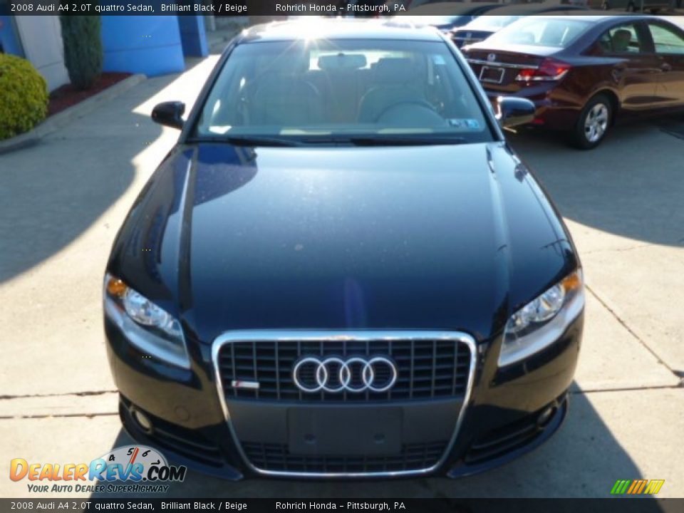 2008 Audi A4 2.0T quattro Sedan Brilliant Black / Beige Photo #19