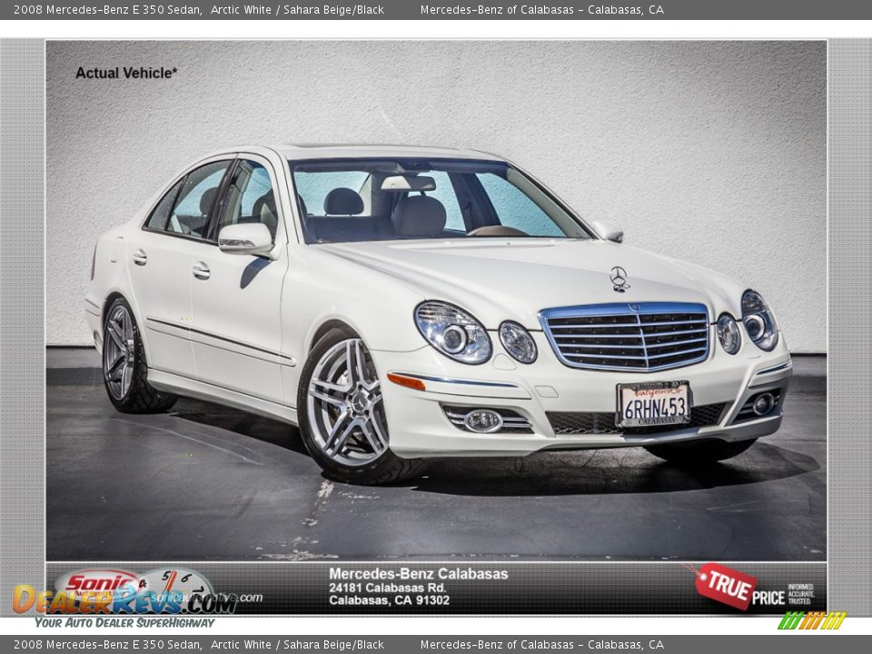 2008 Mercedes-Benz E 350 Sedan Arctic White / Sahara Beige/Black Photo #1