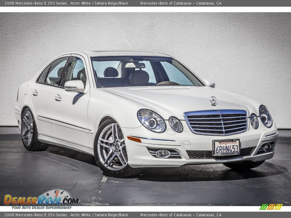 2008 Mercedes-Benz E 350 Sedan Arctic White / Sahara Beige/Black Photo #12