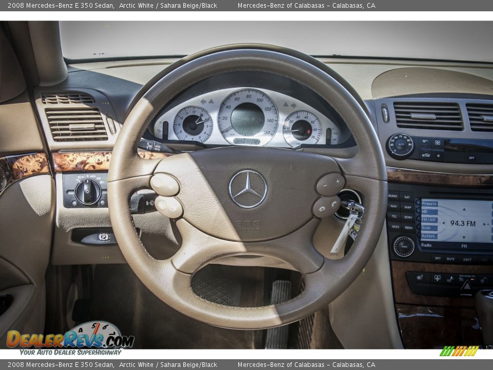 2008 Mercedes-Benz E 350 Sedan Arctic White / Sahara Beige/Black Photo #15