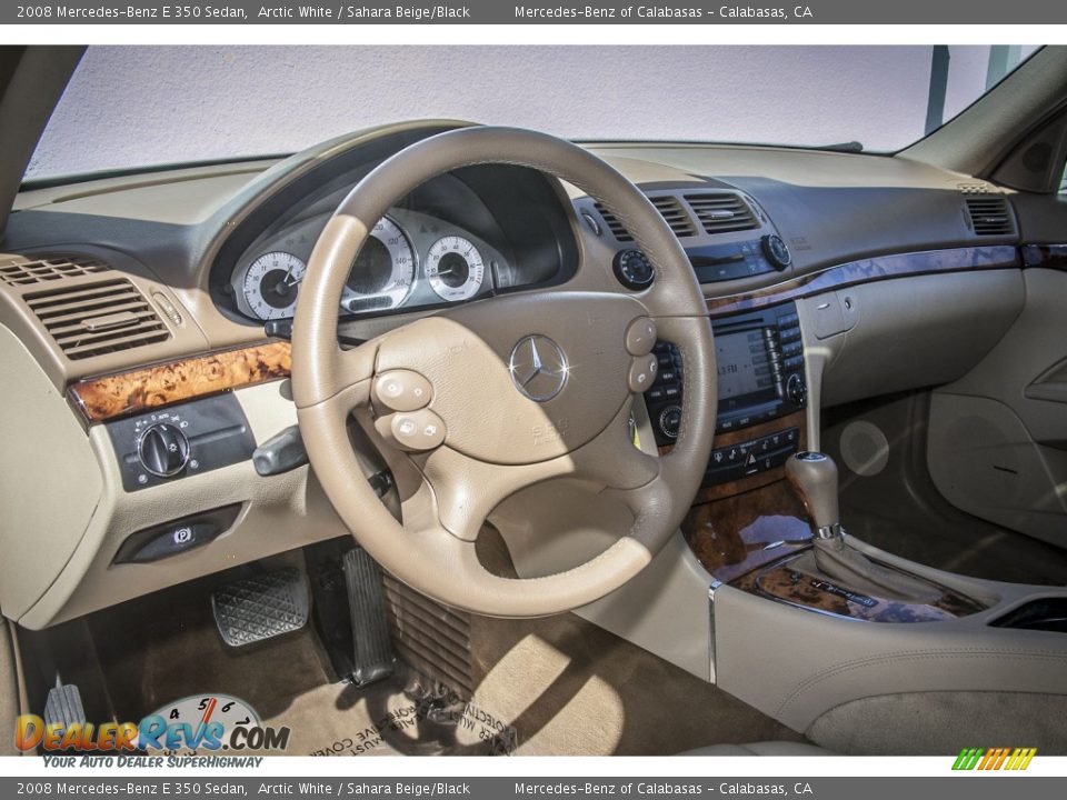 2008 Mercedes-Benz E 350 Sedan Arctic White / Sahara Beige/Black Photo #18