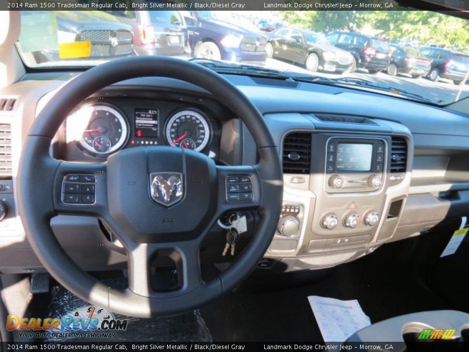 2014 Ram 1500 Tradesman Regular Cab Bright Silver Metallic / Black/Diesel Gray Photo #8