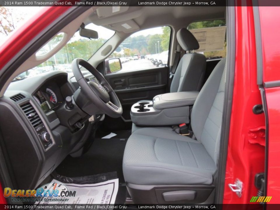 2014 Ram 1500 Tradesman Quad Cab Flame Red / Black/Diesel Gray Photo #6