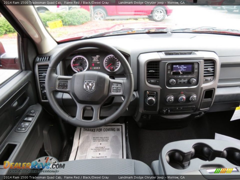 2014 Ram 1500 Tradesman Quad Cab Flame Red / Black/Diesel Gray Photo #8
