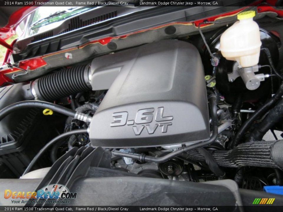 2014 Ram 1500 Tradesman Quad Cab Flame Red / Black/Diesel Gray Photo #10