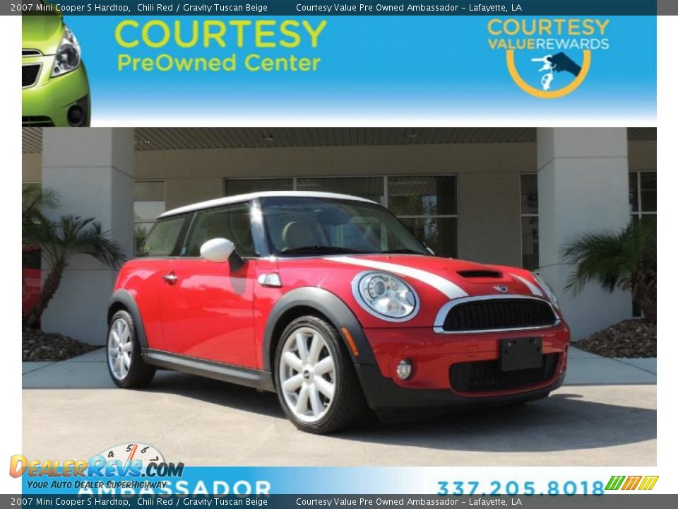 2007 Mini Cooper S Hardtop Chili Red / Gravity Tuscan Beige Photo #1