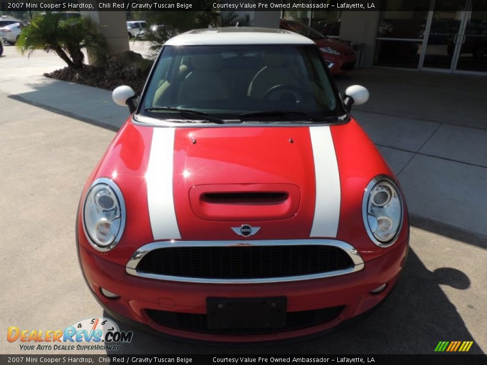 2007 Mini Cooper S Hardtop Chili Red / Gravity Tuscan Beige Photo #2