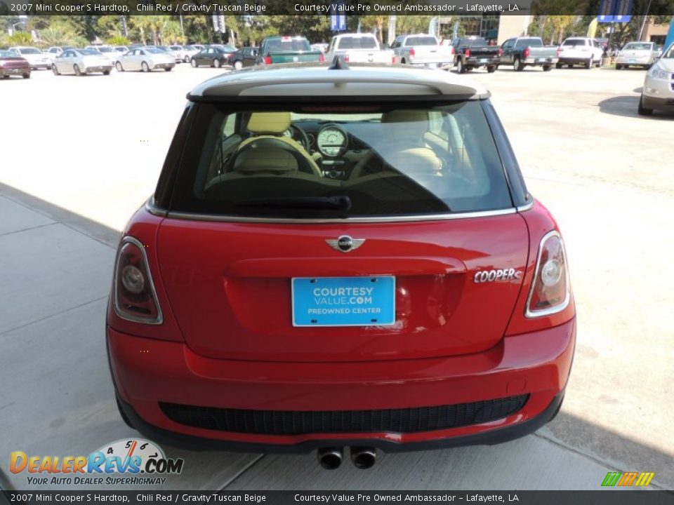 2007 Mini Cooper S Hardtop Chili Red / Gravity Tuscan Beige Photo #3