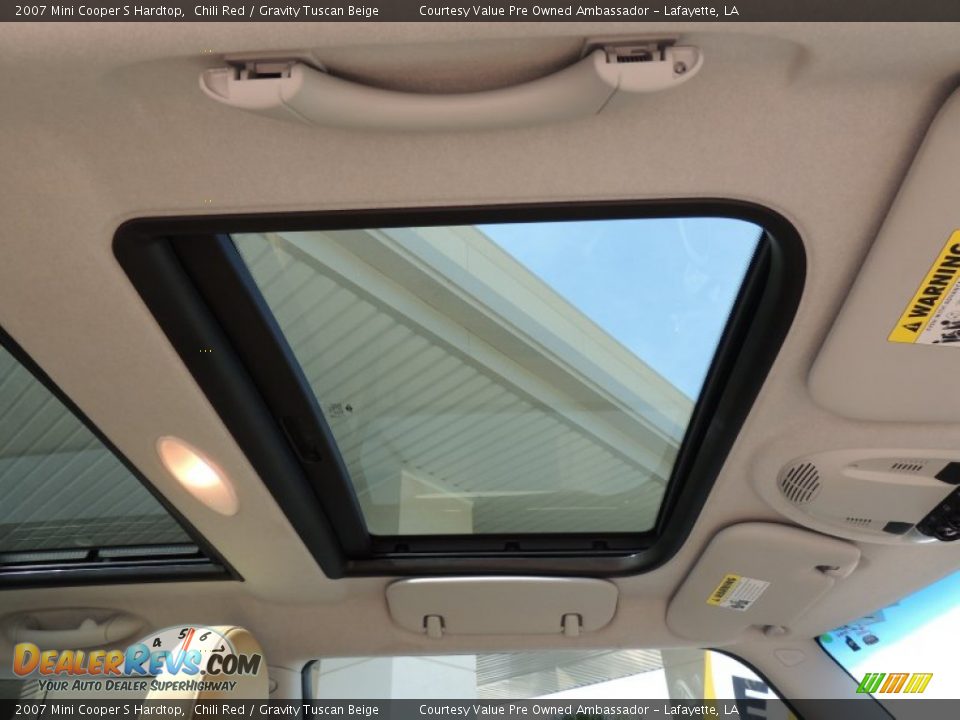 2007 Mini Cooper S Hardtop Chili Red / Gravity Tuscan Beige Photo #7