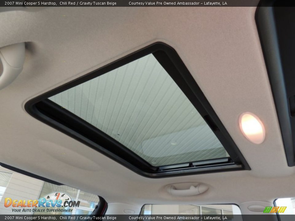 2007 Mini Cooper S Hardtop Chili Red / Gravity Tuscan Beige Photo #9