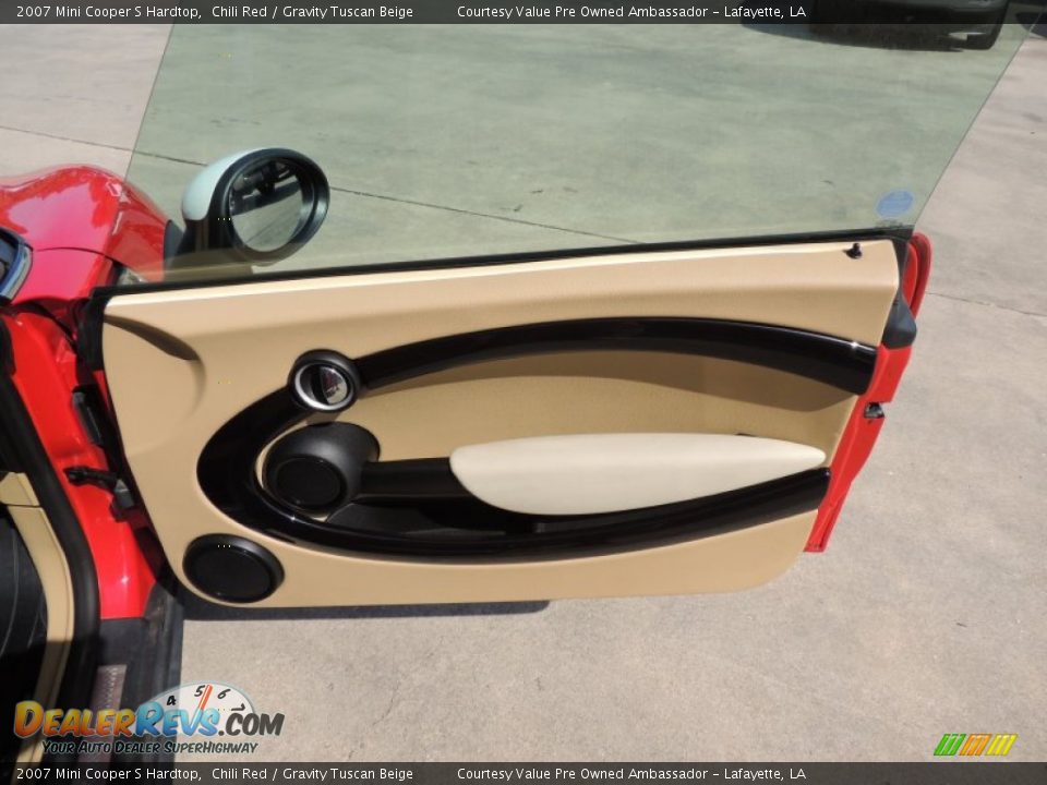 2007 Mini Cooper S Hardtop Chili Red / Gravity Tuscan Beige Photo #10