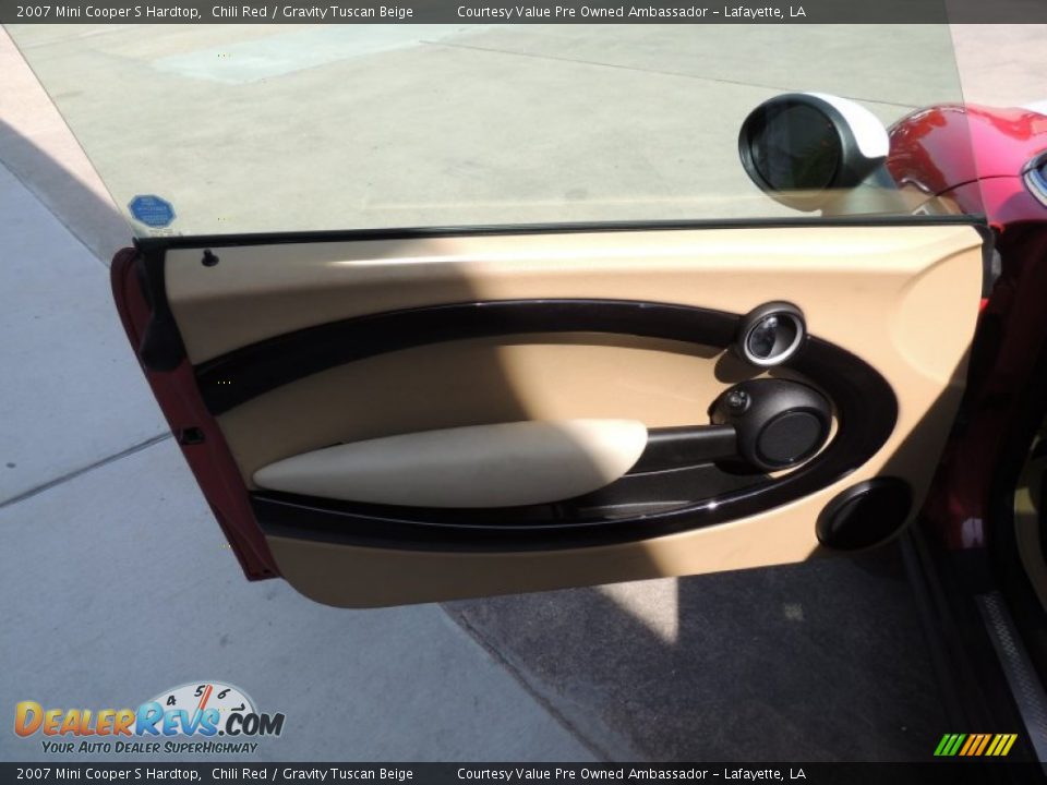 2007 Mini Cooper S Hardtop Chili Red / Gravity Tuscan Beige Photo #14