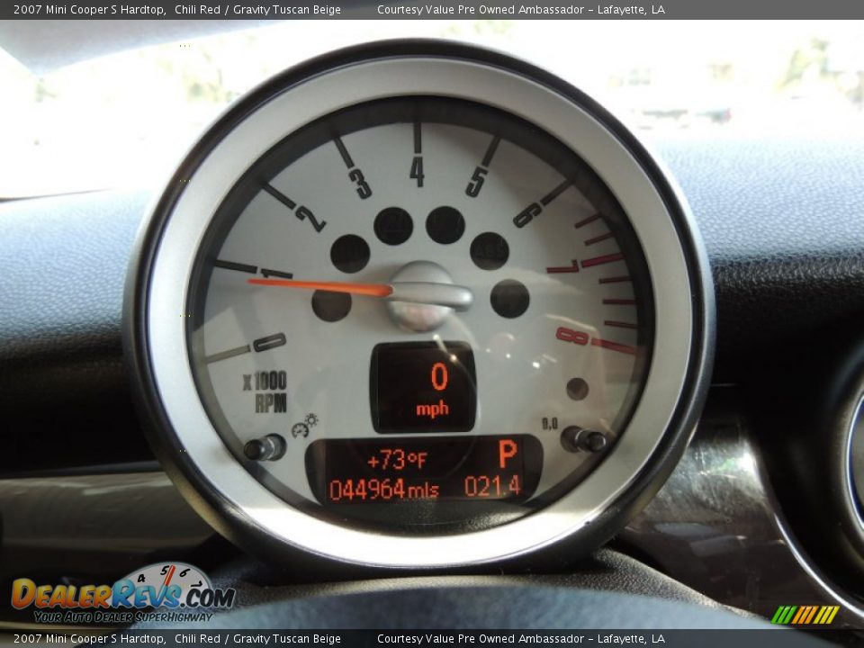2007 Mini Cooper S Hardtop Chili Red / Gravity Tuscan Beige Photo #16