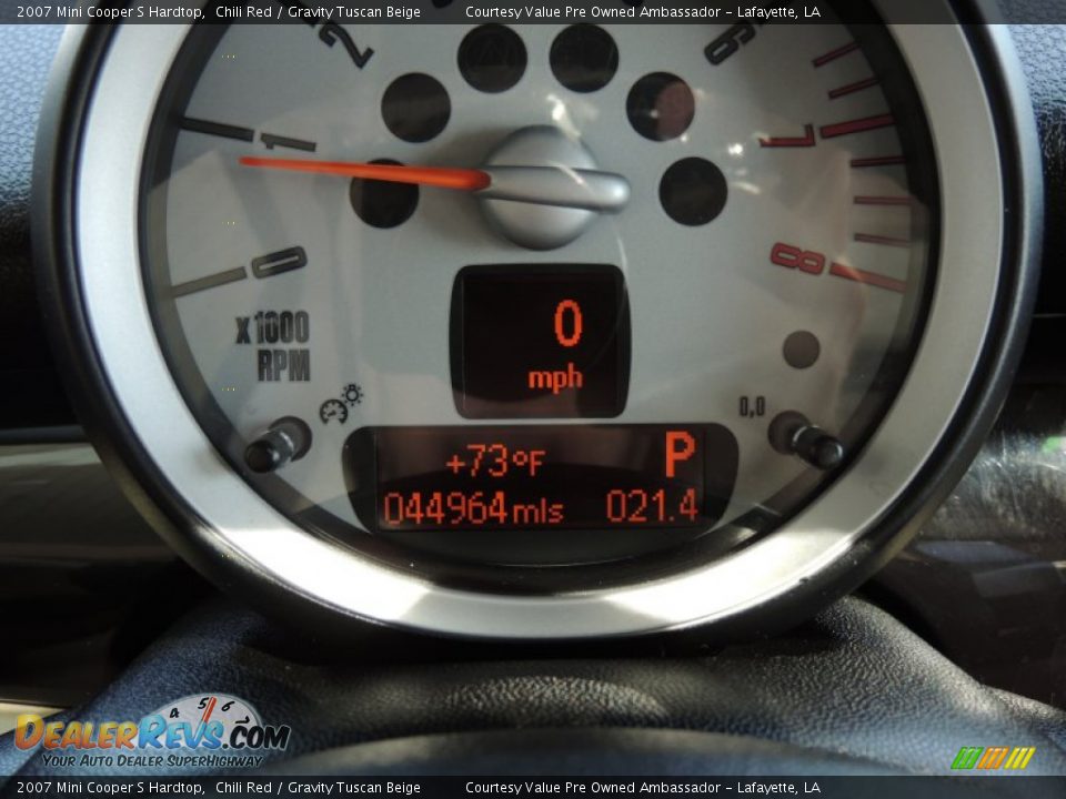 2007 Mini Cooper S Hardtop Chili Red / Gravity Tuscan Beige Photo #17