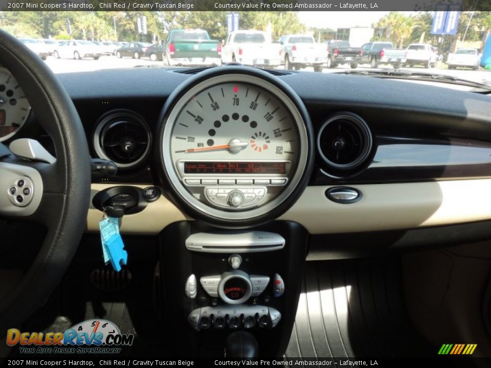 2007 Mini Cooper S Hardtop Chili Red / Gravity Tuscan Beige Photo #18