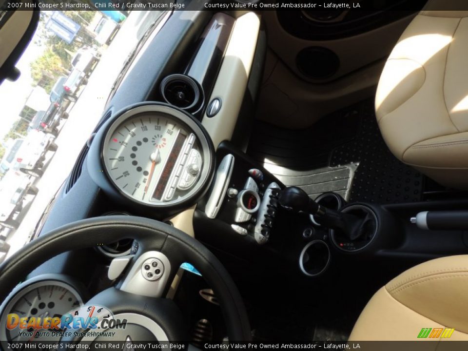 2007 Mini Cooper S Hardtop Chili Red / Gravity Tuscan Beige Photo #21