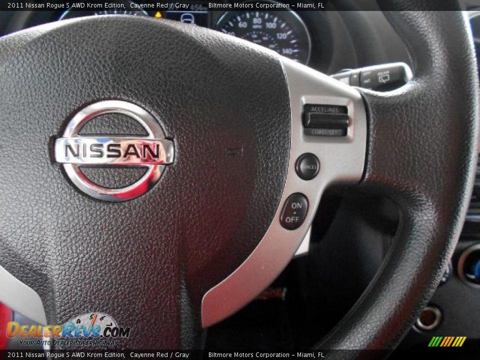 2011 Nissan Rogue S AWD Krom Edition Cayenne Red / Gray Photo #22