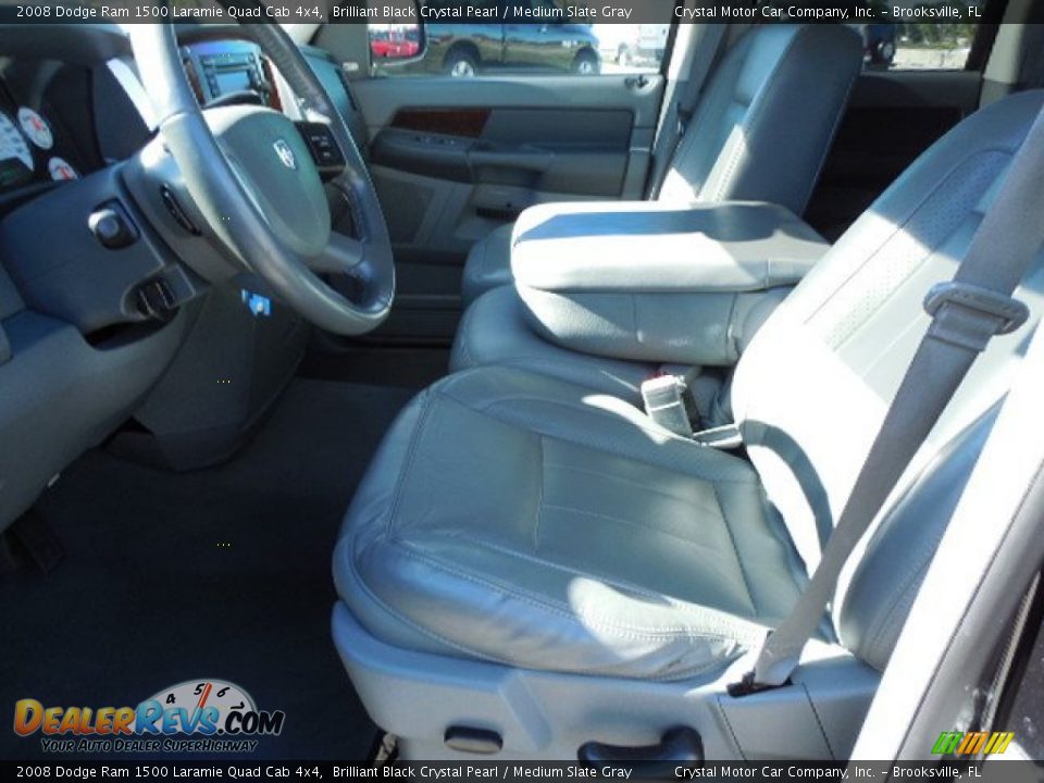 2008 Dodge Ram 1500 Laramie Quad Cab 4x4 Brilliant Black Crystal Pearl / Medium Slate Gray Photo #4