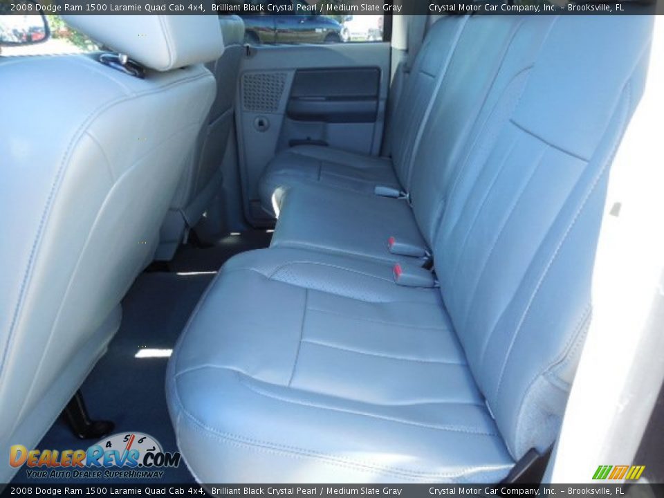 2008 Dodge Ram 1500 Laramie Quad Cab 4x4 Brilliant Black Crystal Pearl / Medium Slate Gray Photo #5