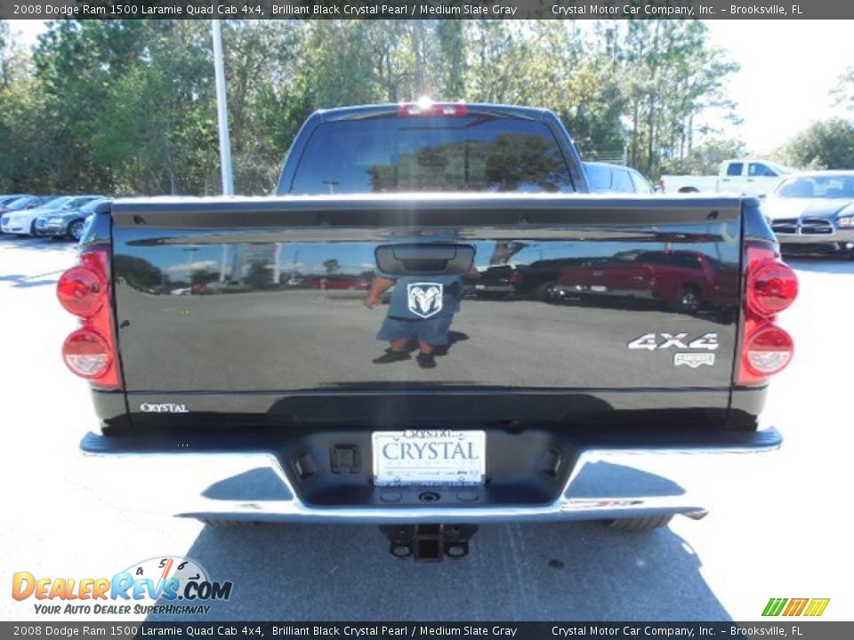 2008 Dodge Ram 1500 Laramie Quad Cab 4x4 Brilliant Black Crystal Pearl / Medium Slate Gray Photo #7