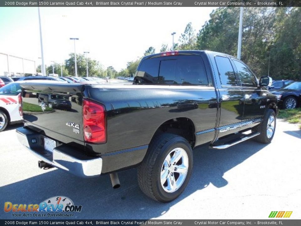 2008 Dodge Ram 1500 Laramie Quad Cab 4x4 Brilliant Black Crystal Pearl / Medium Slate Gray Photo #8