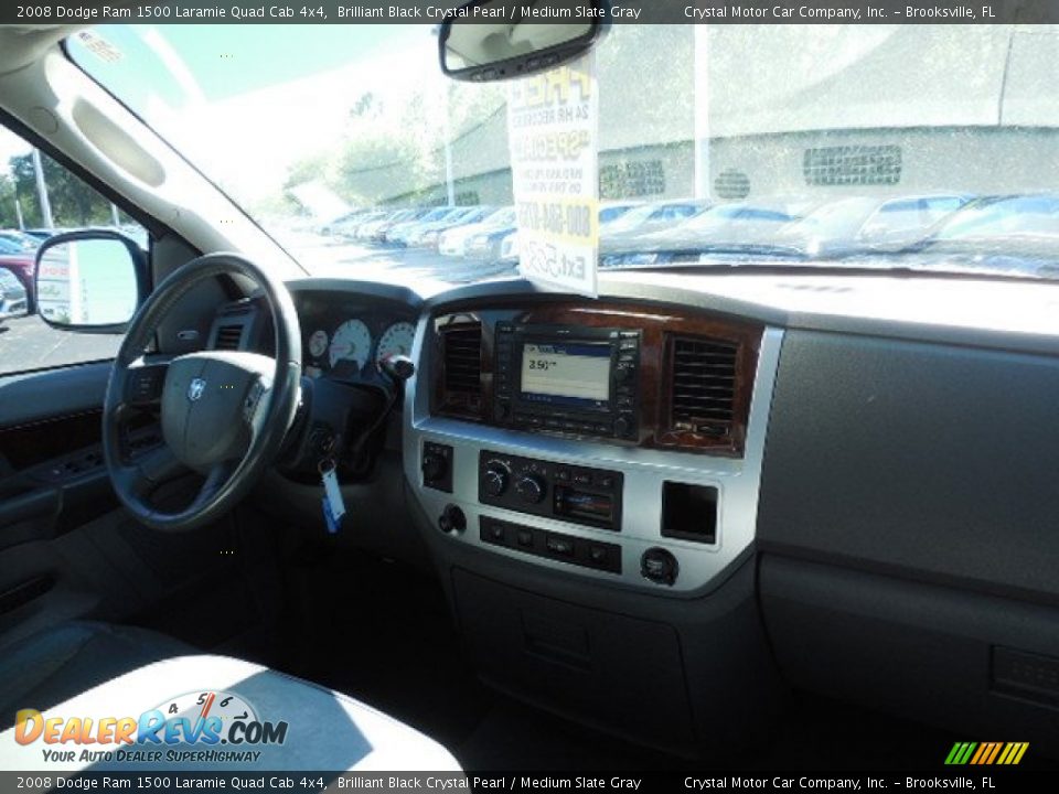 2008 Dodge Ram 1500 Laramie Quad Cab 4x4 Brilliant Black Crystal Pearl / Medium Slate Gray Photo #11