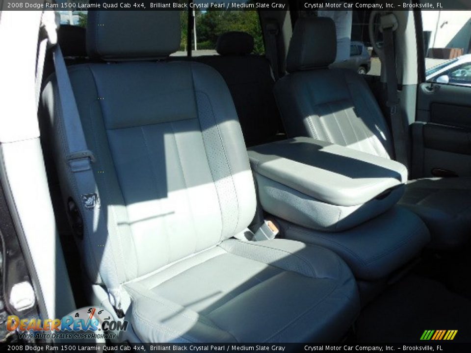 2008 Dodge Ram 1500 Laramie Quad Cab 4x4 Brilliant Black Crystal Pearl / Medium Slate Gray Photo #12