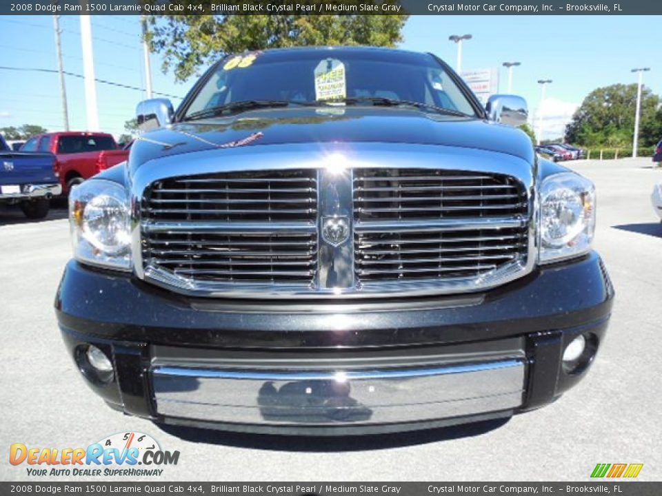 2008 Dodge Ram 1500 Laramie Quad Cab 4x4 Brilliant Black Crystal Pearl / Medium Slate Gray Photo #13