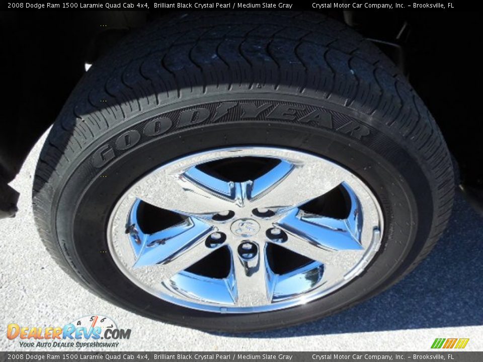 2008 Dodge Ram 1500 Laramie Quad Cab 4x4 Brilliant Black Crystal Pearl / Medium Slate Gray Photo #14
