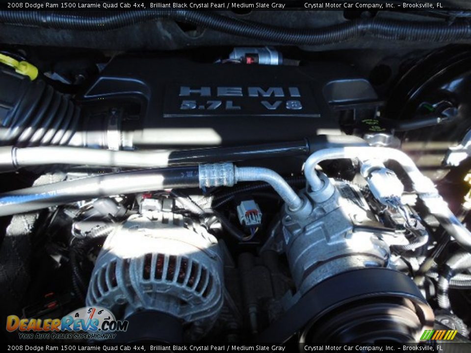 2008 Dodge Ram 1500 Laramie Quad Cab 4x4 Brilliant Black Crystal Pearl / Medium Slate Gray Photo #16