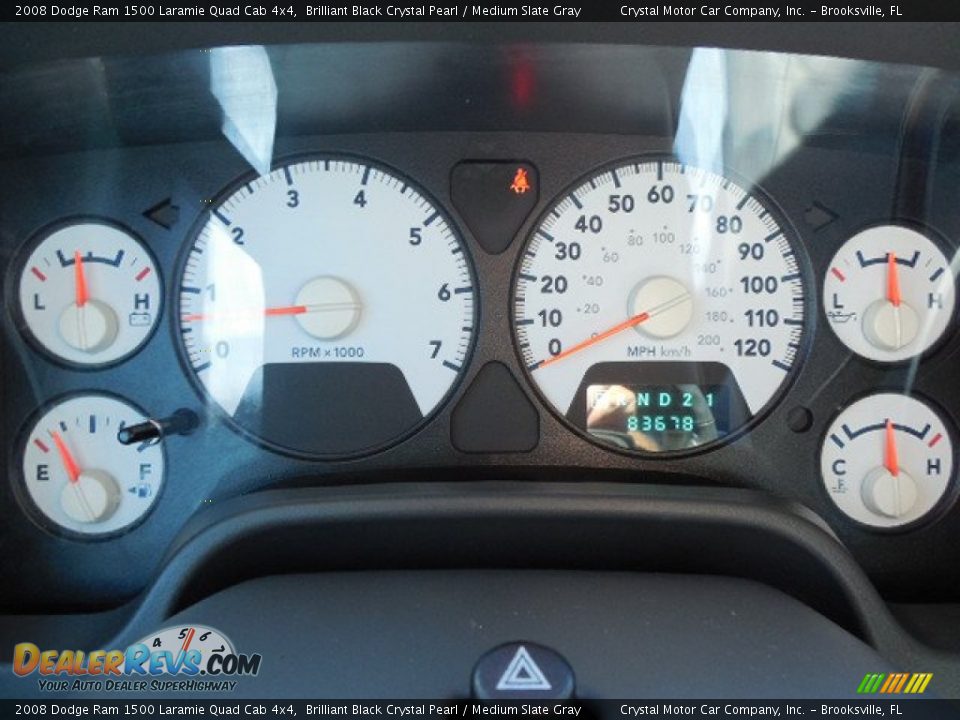 2008 Dodge Ram 1500 Laramie Quad Cab 4x4 Brilliant Black Crystal Pearl / Medium Slate Gray Photo #18