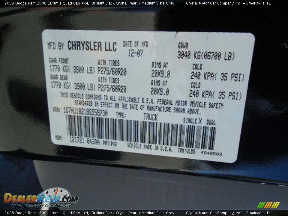 2008 Dodge Ram 1500 Laramie Quad Cab 4x4 Brilliant Black Crystal Pearl / Medium Slate Gray Photo #23