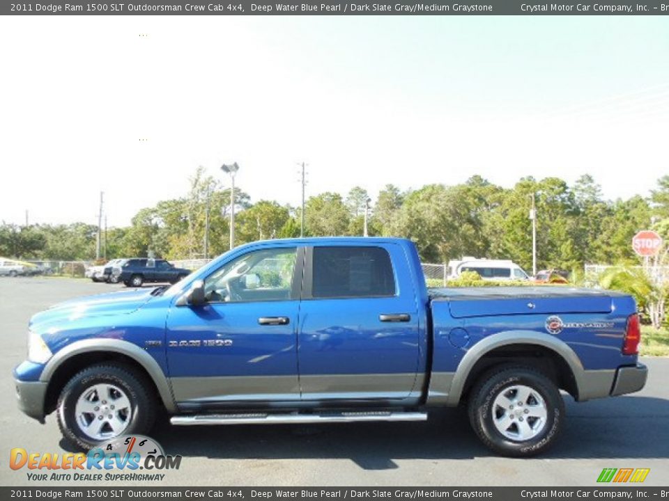 2011 Dodge Ram 1500 SLT Outdoorsman Crew Cab 4x4 Deep Water Blue Pearl / Dark Slate Gray/Medium Graystone Photo #2