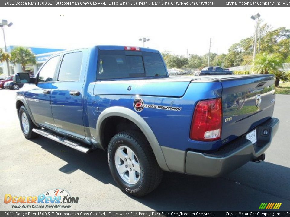 2011 Dodge Ram 1500 SLT Outdoorsman Crew Cab 4x4 Deep Water Blue Pearl / Dark Slate Gray/Medium Graystone Photo #3