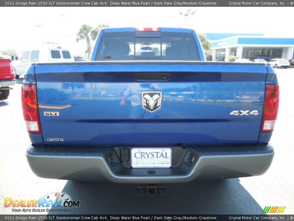 2011 Dodge Ram 1500 SLT Outdoorsman Crew Cab 4x4 Deep Water Blue Pearl / Dark Slate Gray/Medium Graystone Photo #7