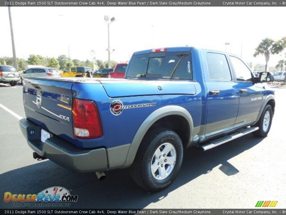 2011 Dodge Ram 1500 SLT Outdoorsman Crew Cab 4x4 Deep Water Blue Pearl / Dark Slate Gray/Medium Graystone Photo #8