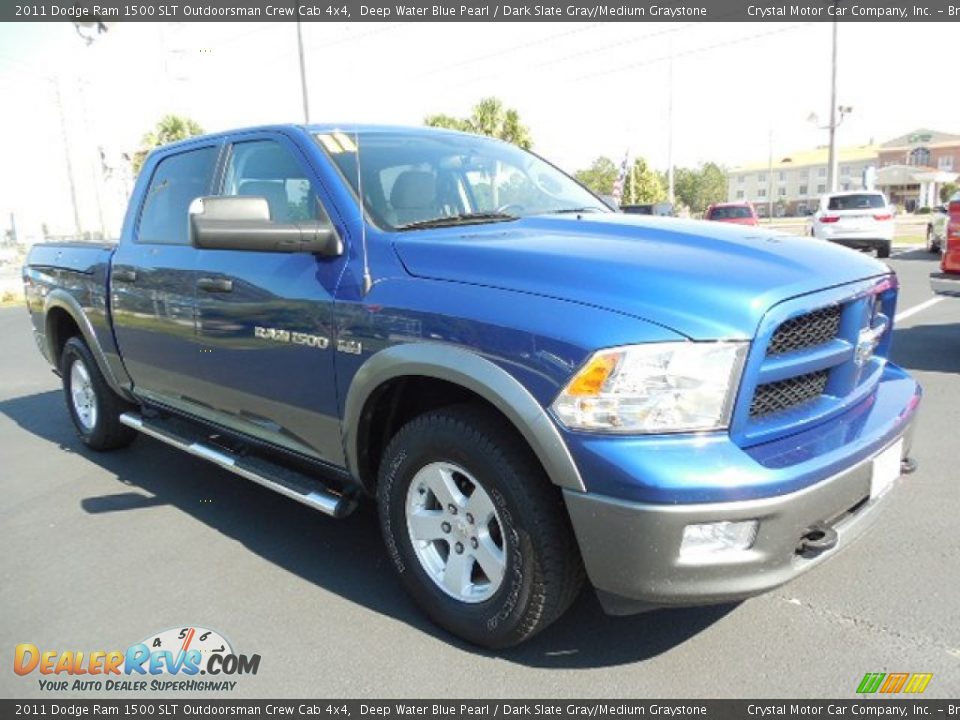 2011 Dodge Ram 1500 SLT Outdoorsman Crew Cab 4x4 Deep Water Blue Pearl / Dark Slate Gray/Medium Graystone Photo #10